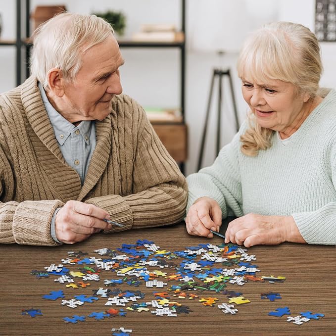 Puzzles for Adults 1000 Pieces Jigsaw, Pencils Letter on Back Fit Well Dust-Free Unique Shape Full Size Poster 27.5"x19.6"