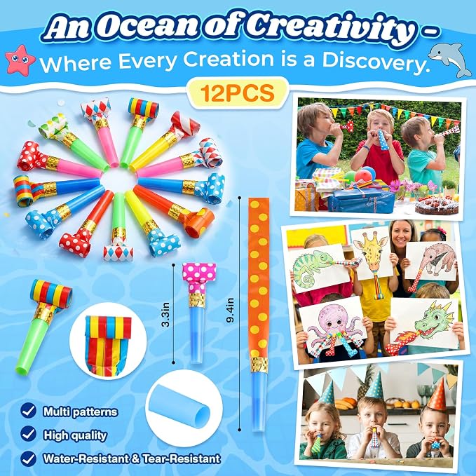 GIFTINBOX Beach Pool Party Favors,146PCS Pool Beach Toys for Kids Ages 4-8 8-12, Summer Party Favors for Kids, Beach Balls, Kids Sunglasses, Buckets Bulk Sand Toys, Birthday Party Decorations