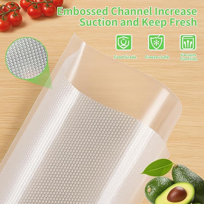 MakMeFre (Total 150Feet) 8” x 150’ Vacuum Sealer Bags Rolls with BPA Free,Heavy Duty Vacuum Food Sealer Storage Bags Rolls,Cut to Size Roll,Great for Sous Vide