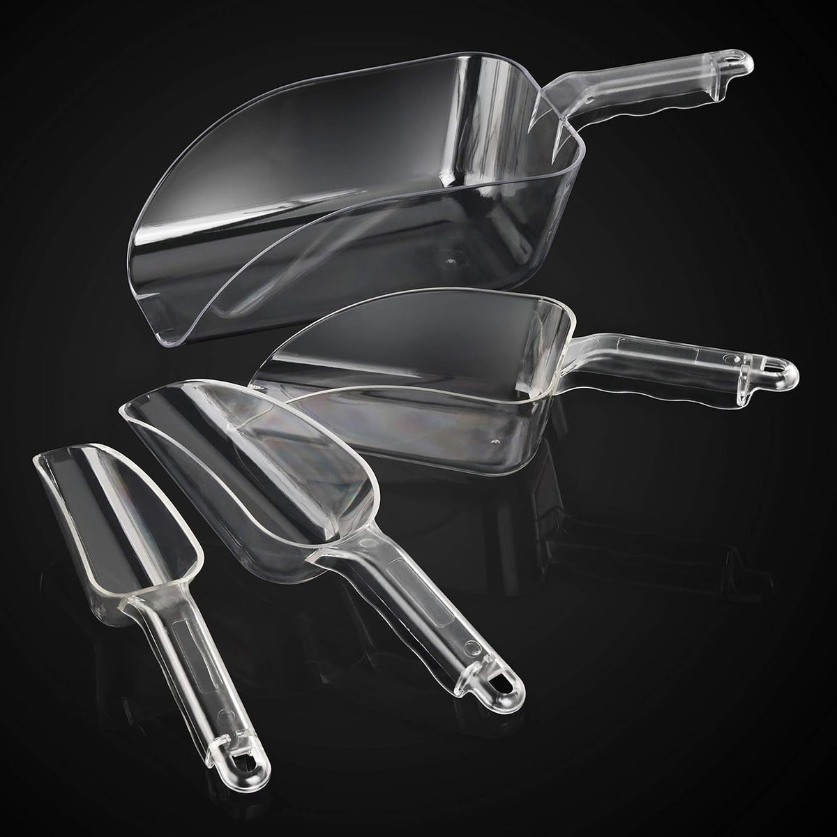 New Star Foodservice 34387 Polycarbonate Plastic Utility Ice Scoop, Clear, 6-Ounce