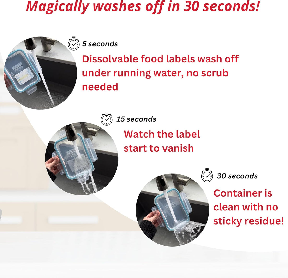 2x3 Dissolvable Food Labels, 250 Label Stickers, Bottle Labels for Storage Bins, Sticker Labels for Food containers, (250, Blue)