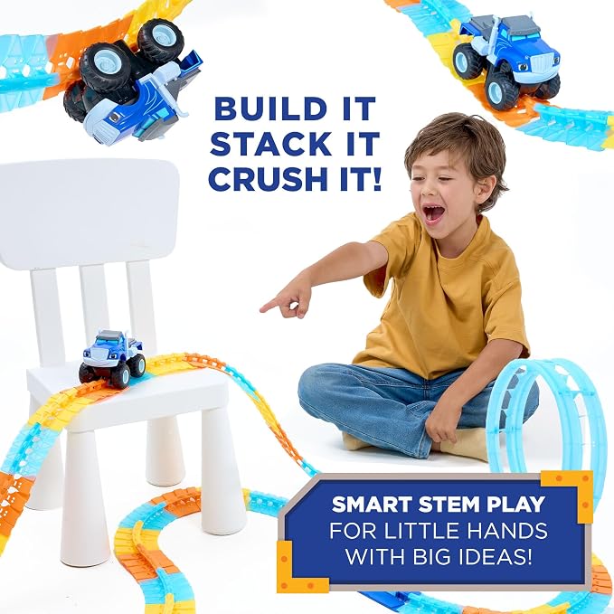 Blaze and The Monster Machine TurboTwist Racers - Race Track Set (Crusher TurboTwist Racer) (Blue)