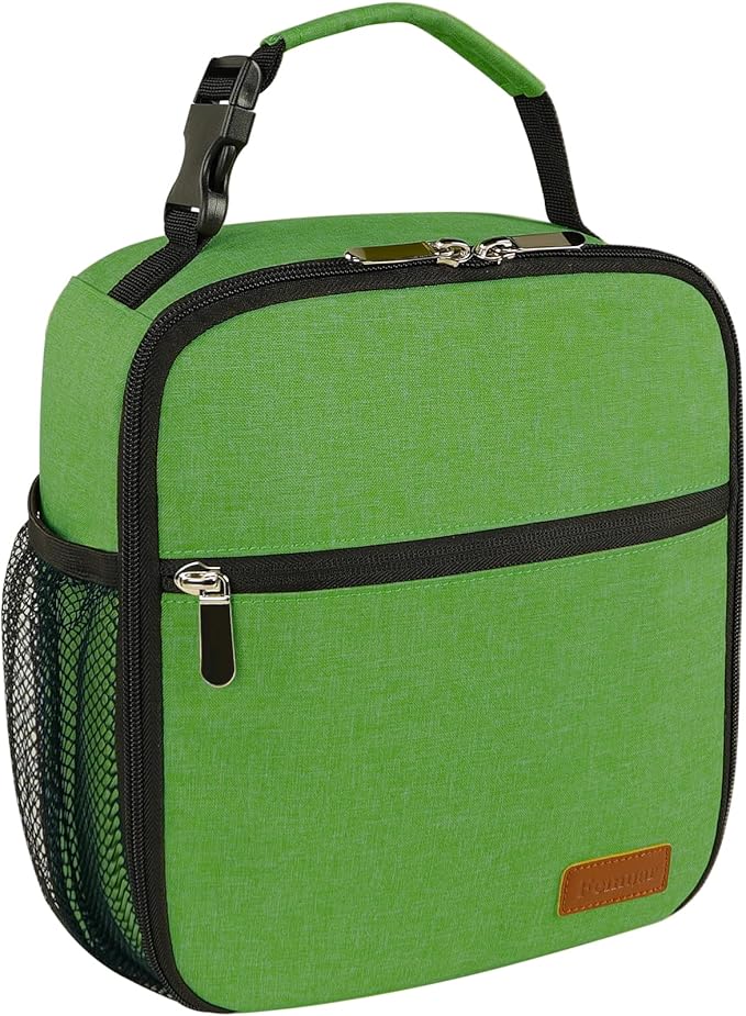 Femuar Lunch Box for Men Women Adults Small Lunch Bag for Office Work Picnic - Reusable Portable Lunchbox, Dark Green