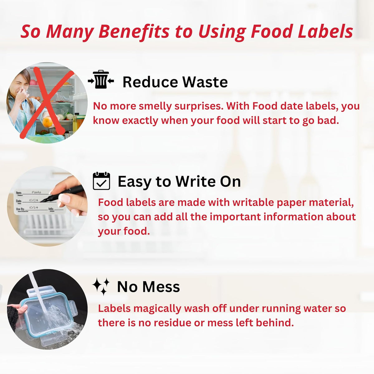 2x1 Dissolvable Food Labels, 1000 Label Stickers, Bottle Labels for Storage Bins, Sticker Labels for Food containers (1000, Green)