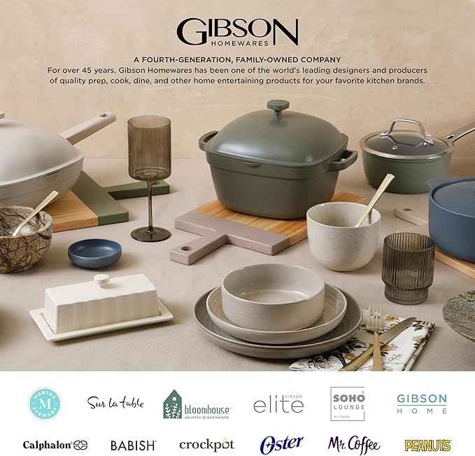 Gibson Elite Soho Lounge 16-Piece Reactive Glaze Dinnerware Set – Teal and Black Tutone Stoneware Plates and Bowls