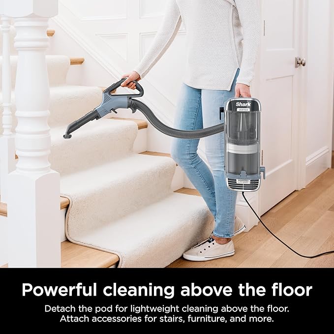 Shark Performance Powered Lift-Away Upright Vacuum, Ultra-Powerful Suction, No Hair Wrap, LED Headlights, Pet Hair Pickup, Carpets & Hardfloors, Odor Neutralizer Technology, Nordic Blue, UV2500