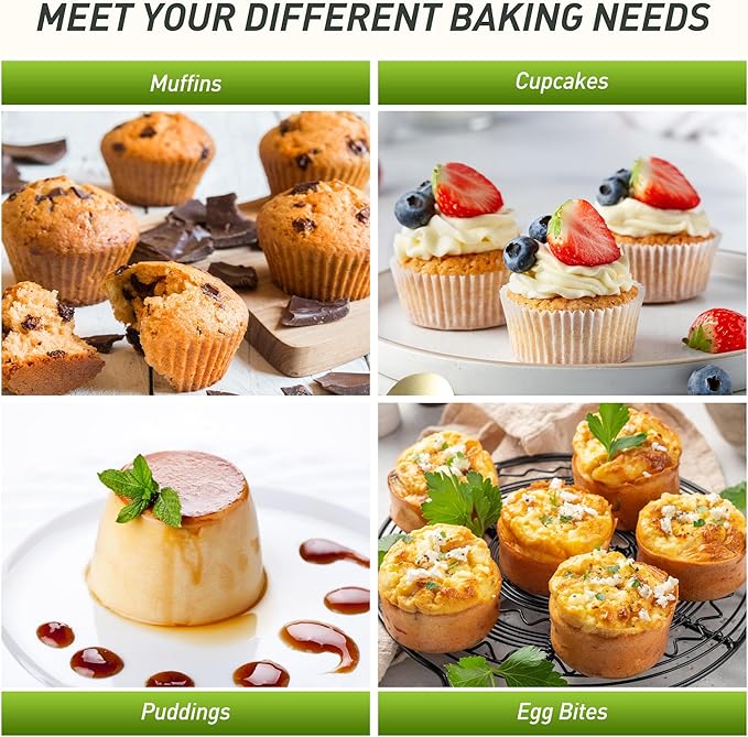 2 Packs 12 Cups Silicone Muffin Pan with Metal Reinforced Frame Regular Size Cupcake Pan Tray Egg Bites Silicone Circle Cookie Molds Muffin Tin Tart Pans Baking Sheet Set for Breakfast Sandwiches