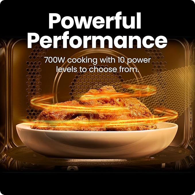 Chefman Countertop Microwave Oven 0.7 Cu. Ft. Digital Stainless Steel Microwave 700 Watts with 6 Auto Menus, 10 Power Levels, Eco Mode, Memory, Mute Function, Child Safety Lock, Easy Clean