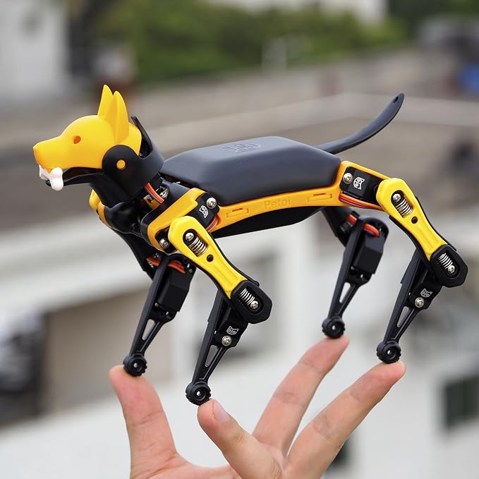 Petoi Programmable Robot Dog Bittle X V2 Lite Servo | Coding Smart Robot Dog Kit, Voice Controlled, Quadruped Interactive Robot for Kids (Bittle X V2 - Alloy servos - pre-Assembled - Yellow + Black)