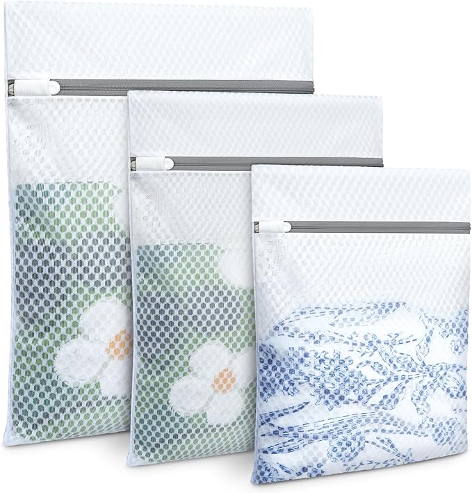 BAGAIL Laundry Bags Mesh Wash Bag for Intimates Lingerie and Delicates,3Pcs(Honeycomb, 1S, 1M, 1L)