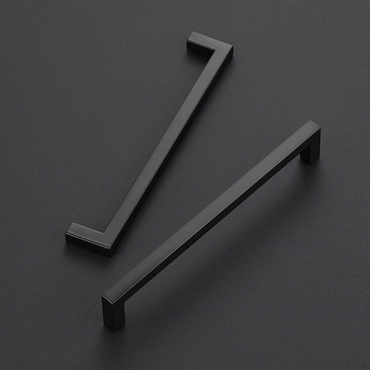 Ravinte 15 Pack Solid 6-1/4 Inch Center to Center Slim Square Bar Drawer Handles - Cabinet Hardware Pulls in Matte Black for Kitchen and Drawers