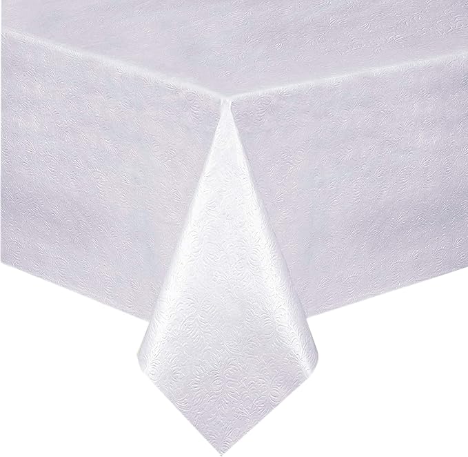 Home Bargains Plus Quilted Heavy Duty Table Pad Protector with Flannel Backing, Cut to Fit, Heat Resistant, Wipe Clean, Protects Table from Spills and Scratches, White, 52” x 90” Rectangle
