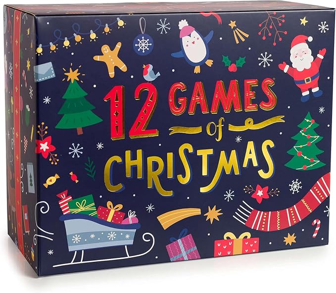 Gutter Games 12 Games of Christmas - Family Game Night Pack for Kids and Teens - Hilarious Christmas Party Games for Adults and Family Party - Complete Entertainment Package - Multicolor