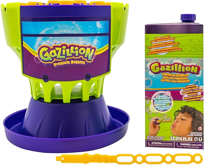 Gazillion Ultimate Bubble Craze Machine - Color Changing LED Lights - Easy-to-Use Bubble Maker - Perfect for Parties - Includes 1L Solution