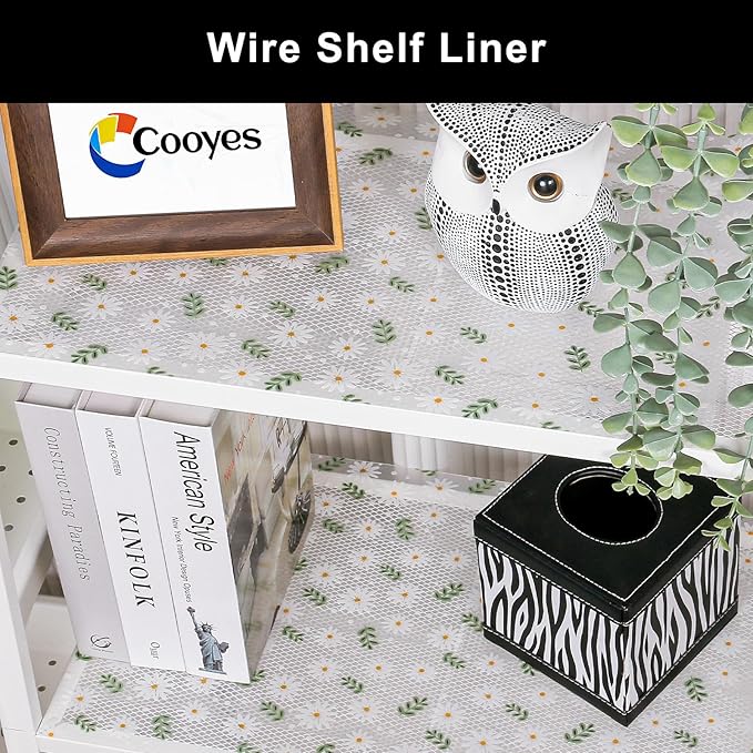 Cooyes Shelf Liner – Premium Non-Adhesive Cabinet & Drawer Liner for Kitchen – Waterproof Shelf Paper with Modern Pattern – Durable EVA Cabinet Mat – Easy to Cut （12" W x 360" L）