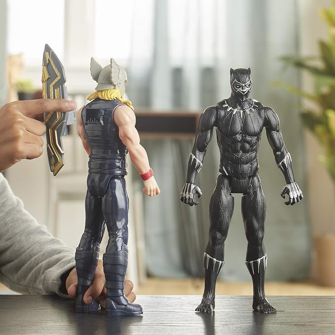 Avengers Titan Hero Series Blast Gear Deluxe Black Panther Action Figure, 12-Inch Toy, Inspired by Marvel Comics, for Kids Ages 4 and Up