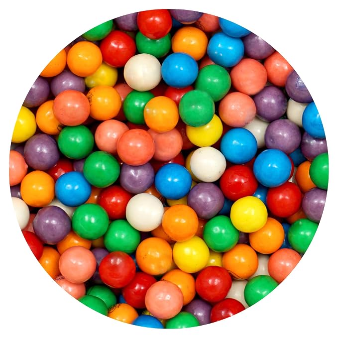 Gumballs for Gumball Machine, 0.5 Inch Mini Gumballs, Approx. 280 Pieces, 1lb Bulk Bag, Bubble Gum Balls Assorted Fruit Flavored Bubble Gum, Gumball Machine Refills