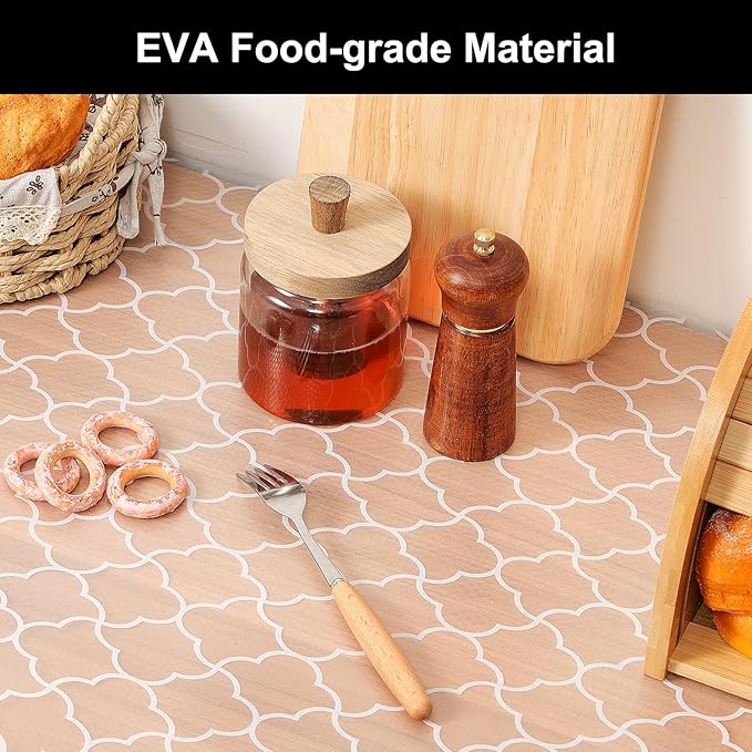 Cooyes Shelf Liner – Premium Non-Adhesive Cabinet & Drawer Liner for Kitchen – Waterproof Shelf Paper with Modern Pattern – Durable EVA Cabinet Mat – Easy to Cut （24" W x 360" L）