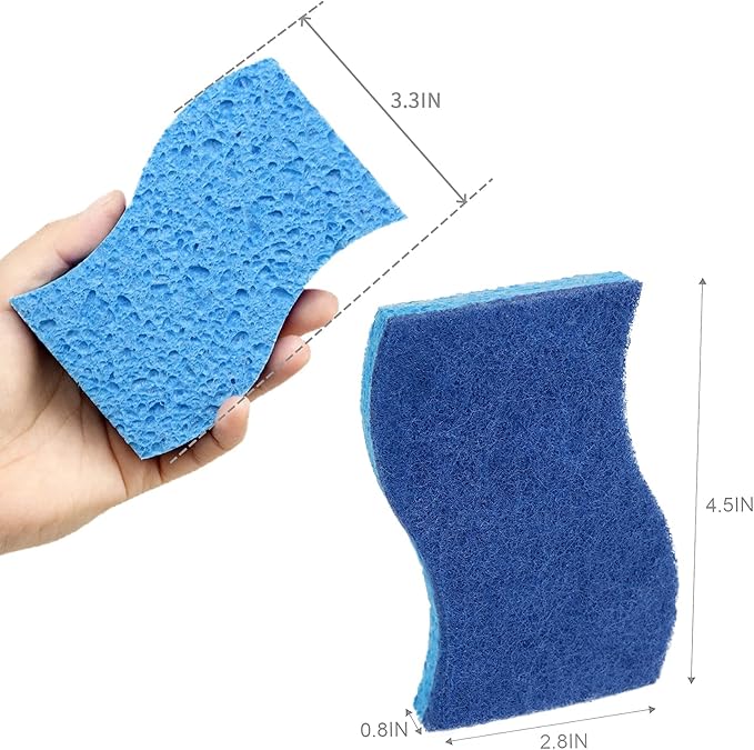 CELOX 12 Sponge Kitchen, Non-Scratch Dish Sponge, Blue