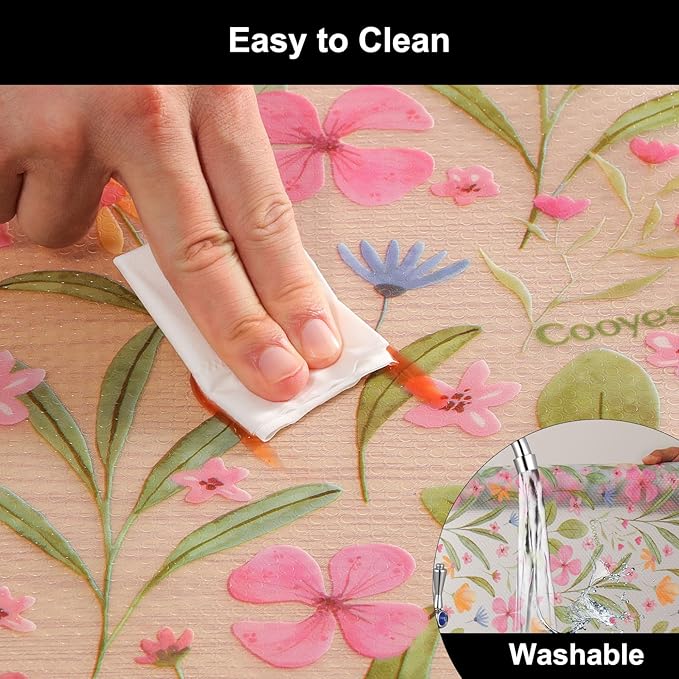 Cooyes Shelf Liner – Premium Non-Adhesive Cabinet & Drawer Liner for Kitchen – Waterproof Shelf Paper with Modern Pattern – Durable EVA Cabinet Mat – Easy to Cut （12" W x 240" L）