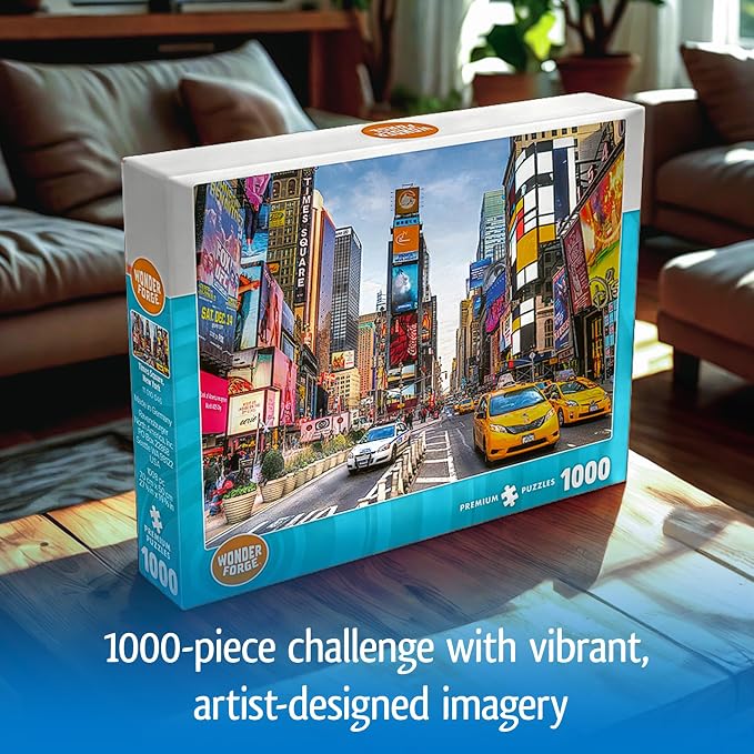 Wonder Forge Times Square New York 1000 Piece Jigsaw Puzzle for Adults | Unique, Perfectly-Fitting Pieces | Fun, Vibrant Imagery | Amazon Exclusive