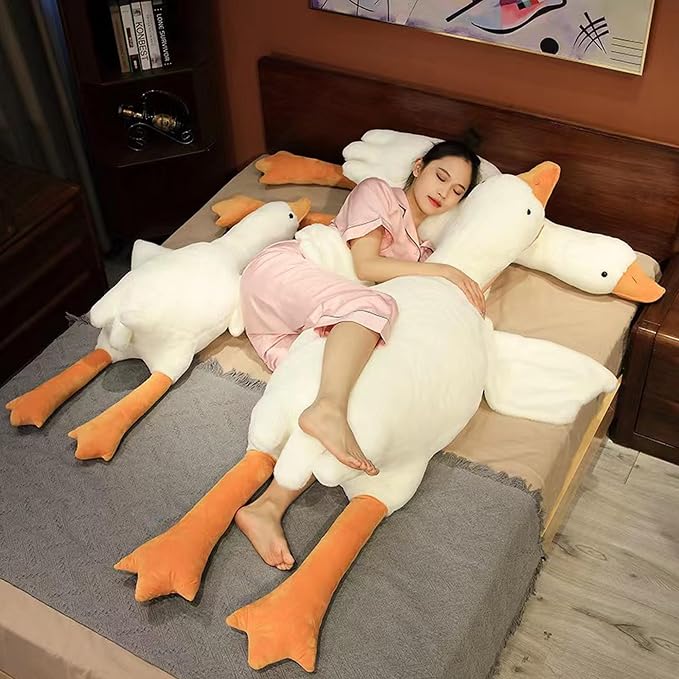 50.5 Inches Goose Stuffed Animal Large Giant Stuffed Goose Plush White Swan Throw Pillow Toy ((White, 50.5")