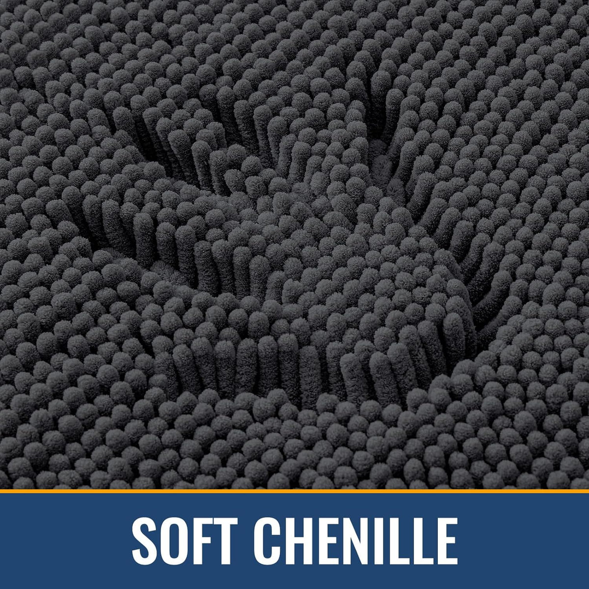 Arotive Bathroom Rugs 36x24, Extra Soft Absorbent Shaggy Chenille Bath Rugs, Machine Washable Rubber Backing Non-Slip Bath Mats for Bathroom Floor Tub and Shower, Home Decor Accessories, Dark Grey