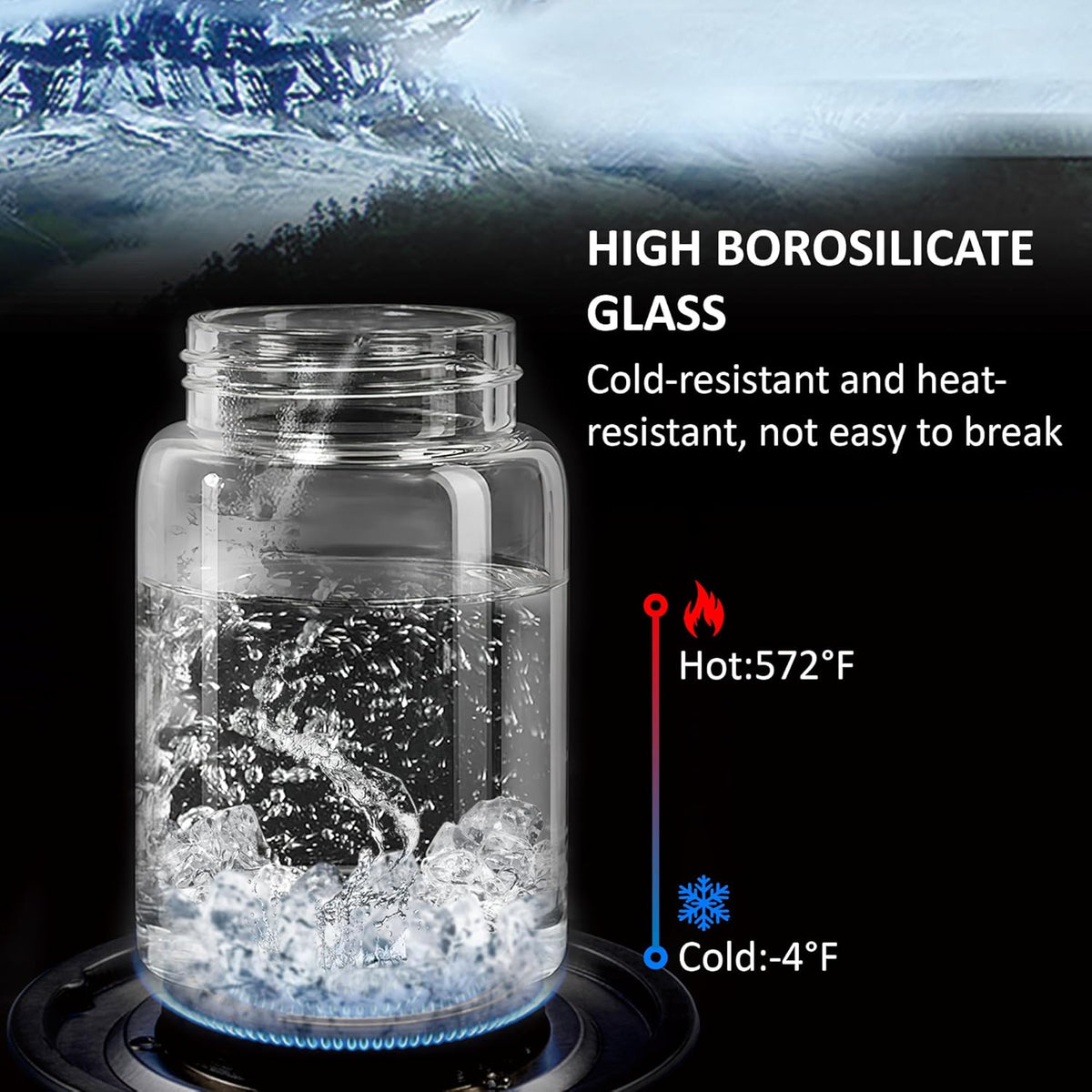18 oz/550 ml Clear Glass Storage Canister with Airtight Wooden Lid, 4 Pack Small Overnight Oats Containers, Cute Decorative Salad Jar for Snacks Yogurt Spice Sugar Cereal Fruit Coffee Tea