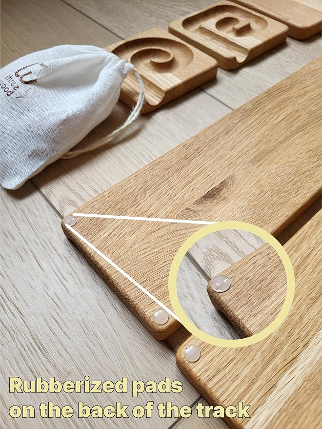 Marble Race Marble Personalized Wooden Maze Board Ball Run Course Gift for Kids Winding Track Roller (River)