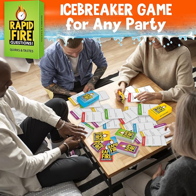 QUOKKA Icebreaker Cards with 500+ Questions - Adults Kids Family Conversation Cards Game - Break The Ice Family Game for Kids 8-12 - Perfect for Family or Adults Game Night I Premium Version