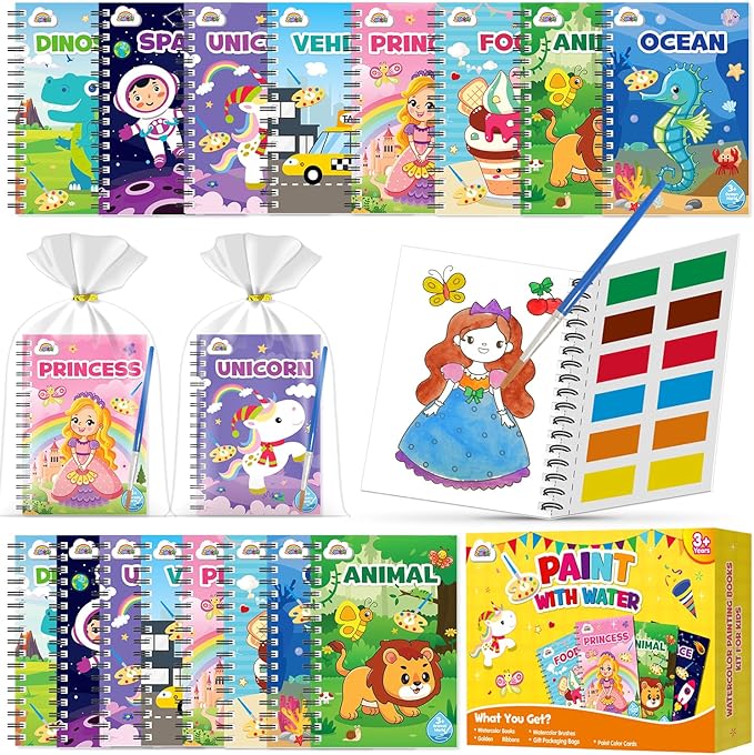 ZMLM 48 Water Coloring Books for Kids Party Favors - Bulk Mini Coloring Books for Kids Ages 4-8,Small Birthday Goodie Bag Stuffers School Return Gift Art Crafts Classroom Prizes