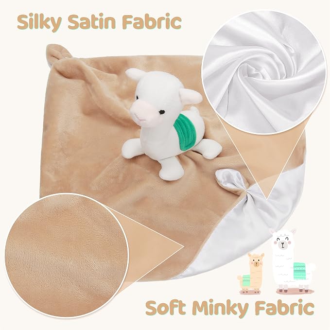 Pro Goleem Llama Security Blanket Soft Loveys for Babies Boys and Girls Newborn Lovie Infant Blankie Llama Baby Snuggle Toy Stuffed Animal Baby Gifts 14 Inch