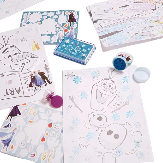 Innovative Designs Disney Frozen 2 Kids Deluxe Activity Set with Carrying Tin, Coloring Sheets, Tattoos, Stickers, & Art Supplies