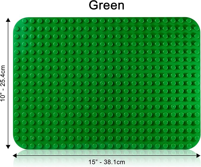 Apostrophe Games Large Building Blocks Base Plates Compatible with All Major Brands – 15 x 10 Inches for Construction Bricks – 4-Pack Multicolor for Table and Floor Use, STEM Learning