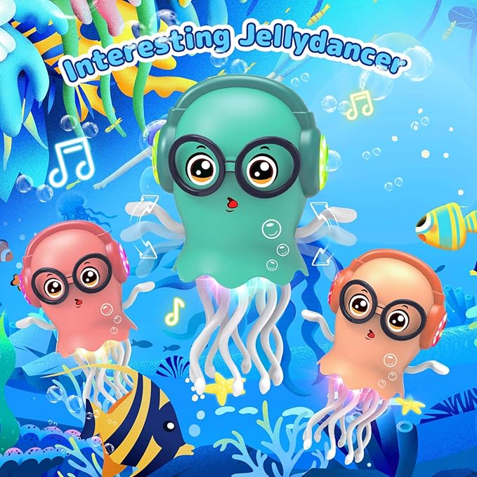 Dancing Jellydancer Baby Toy, Crawling Infant Tummy Time Toy,Dancing Loud Music Crawling Walking Toys for 3 4 5 6 7 8 Year Old Kids Boy Girl Birthday Gifts, Interactive Relax Fidget Gifts