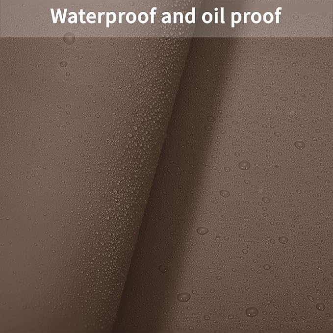 Leather Table Cover,1.8mm Thick,35.4x70.9 Inch Table Protector,Table Protector for Dining Room Table,Table Protectors for Rectangle Tables(Mud Color+Champagne Gold,35.4x70.9)