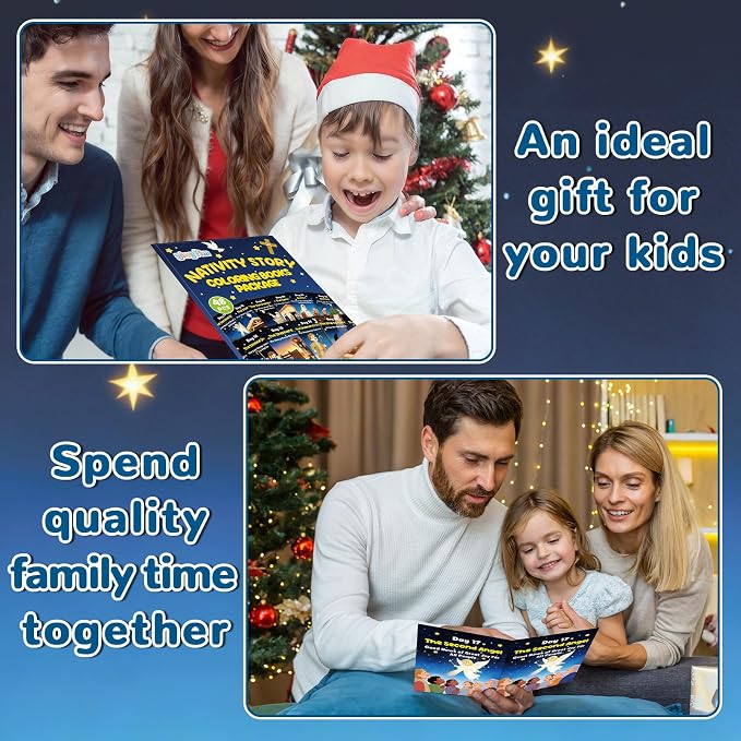 gisgfim 48 PCS Mini Christian Nativity Story Coloring Books Bulk Nativity Coloring Books for Kids bulk Religious Christmas Party Favors for Goodie Bag Gift Filler Religious Party Supplies Crafts