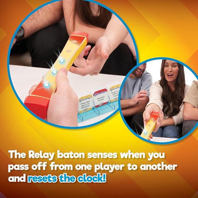 5 Second Rule Relay - Family Party Game - Electronic Relay Baton - Shout It Out & Pass It Fast! - for 2 or More Players, for Kids Ages 8 and Up