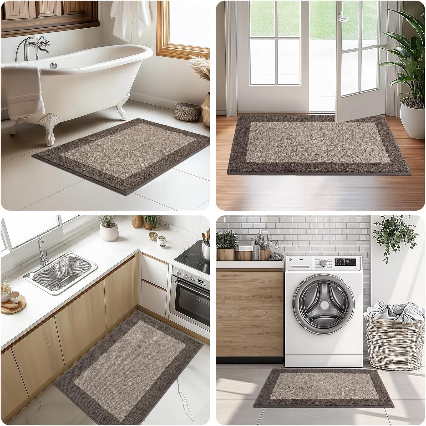 Machine Washable Kitchen Rug 32" x 48", Non Slip Indoor Door Rug, Absorbent Entrance Runner Rug for Bedroom, Hallway, Bathroom, Floor