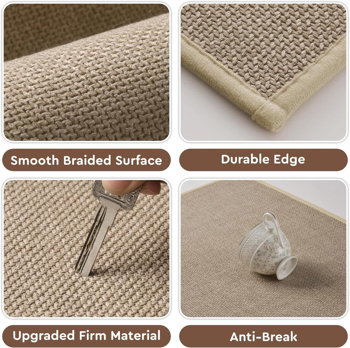 tchdio Kitchen Mats for Floor, Rubber Backed Kitchen Rugs Non Slip Washable, Superior Absorbent Kitchen Runner Rug Easy to Clean, Comfort Kitchen Floor Mat Front of Sink (Beige, 20" × 32")