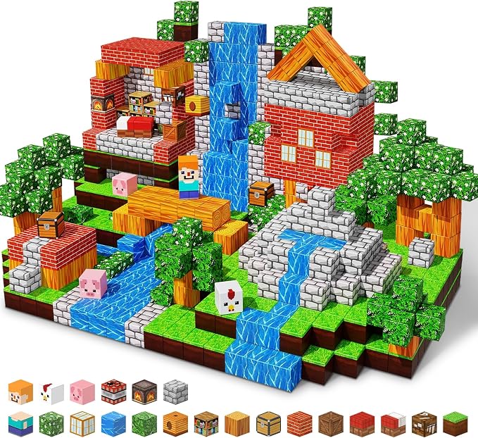 150PCS Magnetic Blocks - 0.8" Magnetic Building Blocks for Kids, STEM Toys, Educational Magnet Blocks, Magnetic Cubes Tiles, Christmas Birthday Gifts for Boys & Girls Ages 3 4 5 6 7 8 9 10