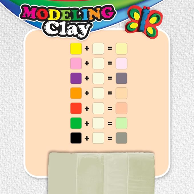 BAZIC Products Cream Modeling Clay, 1 lb, Non-Hardening, for Sculpting Art Crafts, Reusable, Case of 24