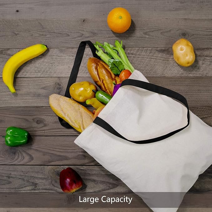 TOPDesign 24-Pack Economical Cotton Tote Bag, Lightweight Medium Reusable Grocery Shopping Cloth Bags, Suitable for DIY, Advertising, Promotion, Gift, Activity