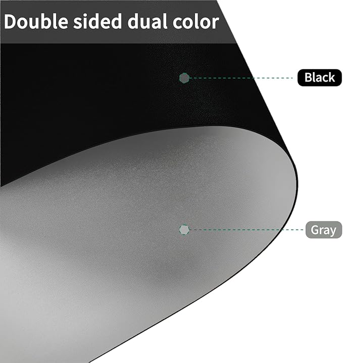 Leather Table Cover,1.8mm Thick,42x60 Inch Table Protector,Table Protector for Dining Room Table,Dining Table Cover,Table Cover Protector,Table Top Cover(Black+Gray,42x60)