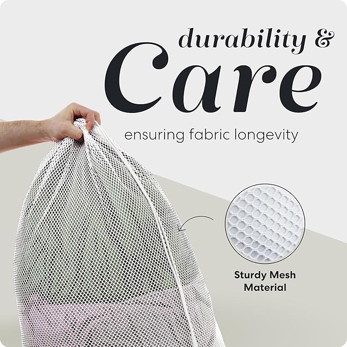 Handy Laundry Mesh XL Laundry Bag - Durable, Machine Washable with Secure Drawstring Closure - Perfect for College Dorms, Laundromats, Apartments (White)