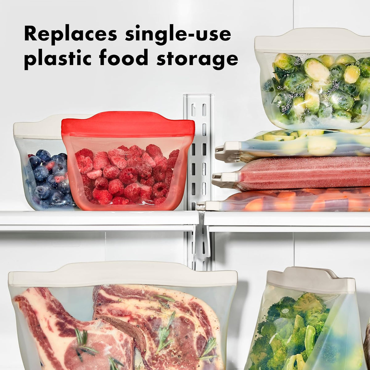 OXO Good Grips Silicone Reusable Bag – Gallon Bag (128 oz) - Lagoon