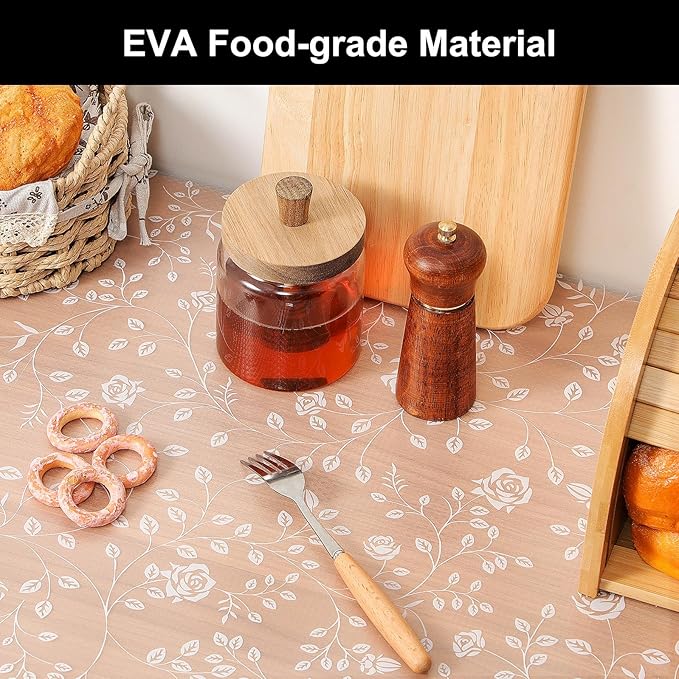 Cooyes Shelf Liner – Premium Non-Adhesive Cabinet & Drawer Liner for Kitchen – Waterproof Shelf Paper with Modern Pattern – Durable EVA Cabinet Mat – Easy to Cut （17.5" W x 360" L）