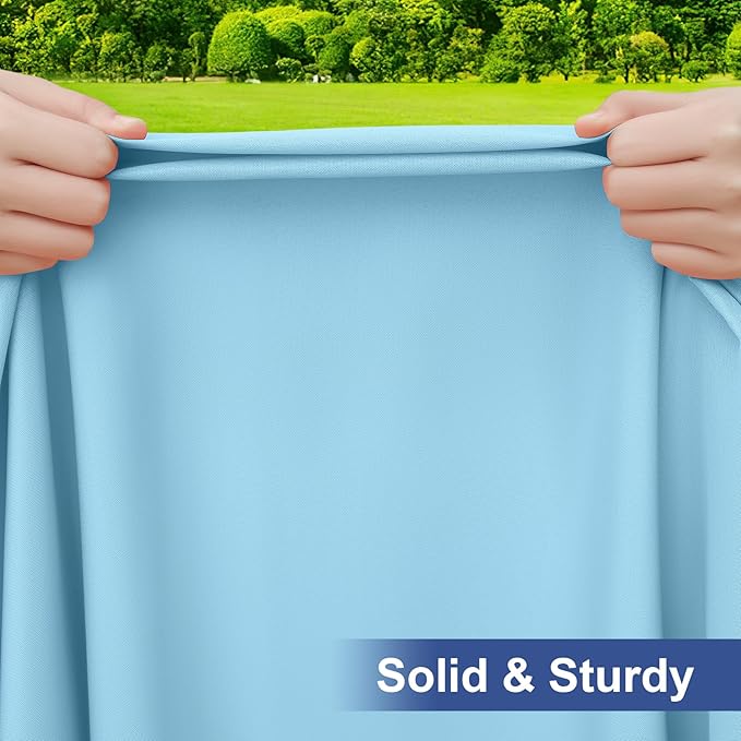 homing Rectangle Table Cloth Cover, Waterproof Polyester Elastic Fitted Tablecloth, Fits for 5 Foot Folding Tables, Washable Table Protector for Picnic, Camping, Outdoor (Light Blue, 30" x 60")