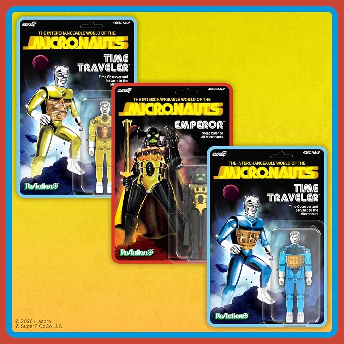 Super7 Reaction+ Micronauts Time Traveler (Translucent Blue) - 4" Micronauts Action Figure with Accessories - Classic Sci-Fi Collectibles and Retro Toys