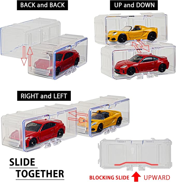 YYDS Toys Organizer Storage Case for Hot Wheels Car, for Matchbox Cars, for Mini Cars,1/64 Scale Hot Toy Wheels Display Case Holds 10/40 Cars，Interlocking Hot Car Wheels Storage (WHITE 10 PCS)